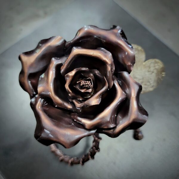 Just Thinking About You Copper Rose Sculpture Antique