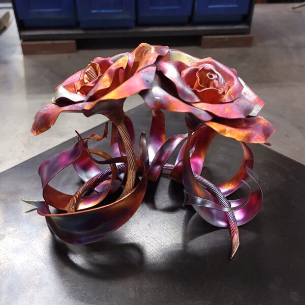 Eternal Copper Rose Bouquet Matte Flame