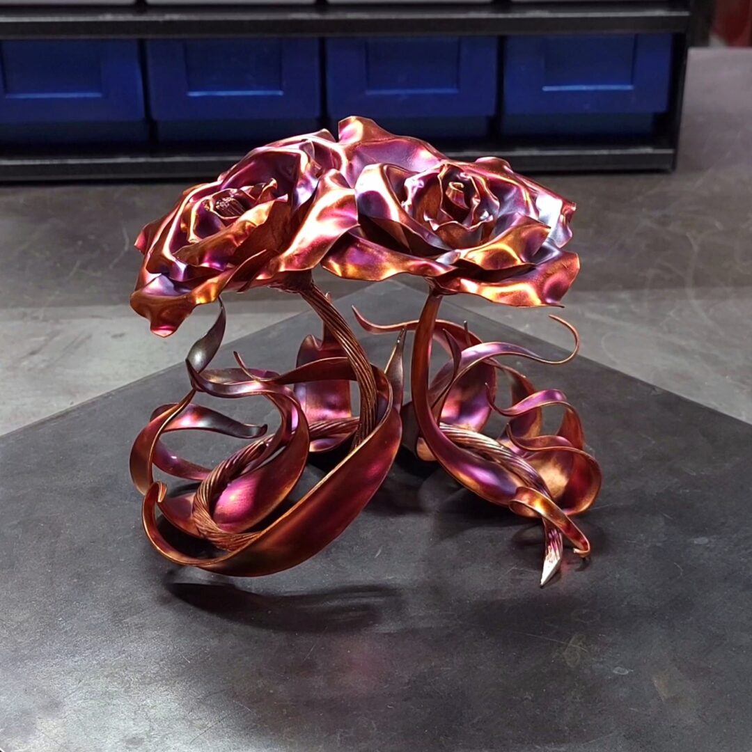 Eternal Copper Rose Bouquet Flame