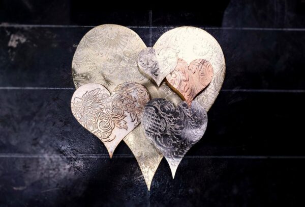 Silver-Plated Heart Cloud #1573 Wall Art Sculpture