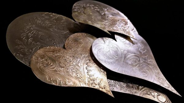 Silver-Plated Heart Cloud #1573 Wall Art Sculpture