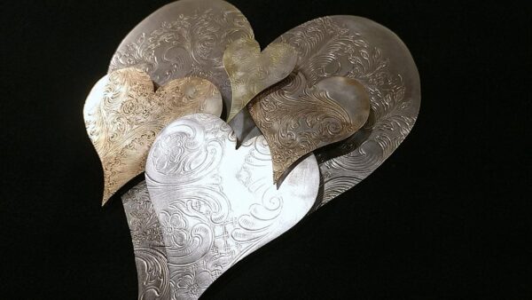 Silver-Plated Heart Cloud #1573 Wall Art Sculpture