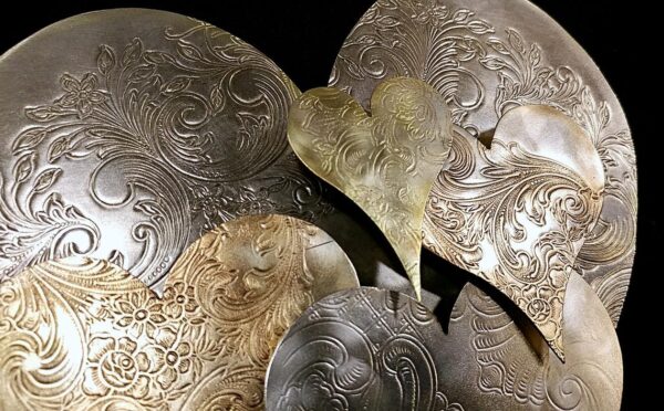 Silver-Plated Heart Cloud #1573 Wall Art Sculpture