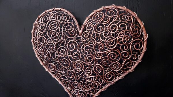 Crazy in Love Copper Coil Heart Wall Art Bright