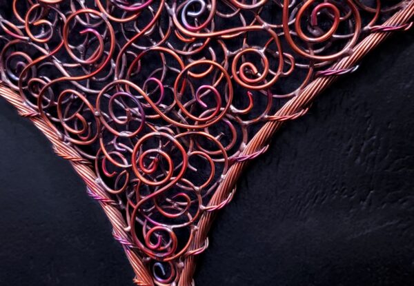 Crazy in Love Copper Coil Heart Wall Art Flame