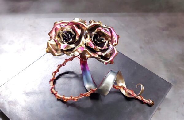 Us Heart Copper Rose Sculpture Cotton Candy