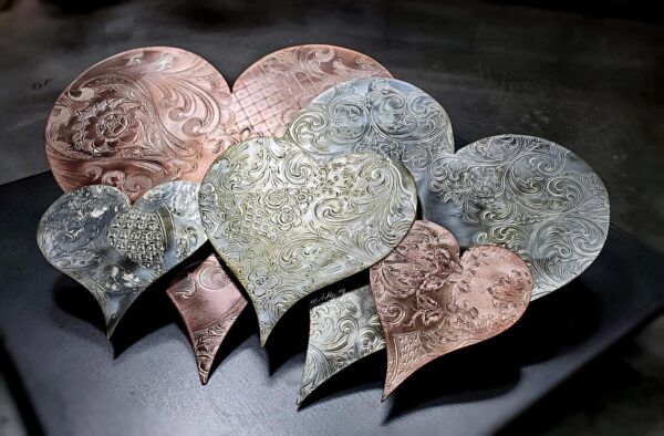 Silver-Plated Heart Cloud #1581 Vintage Upcycled Copper Brass Wall Art Sculpture