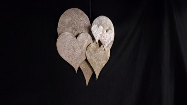 Silver-Plated Heart Cloud #1573 Wall Art Sculpture