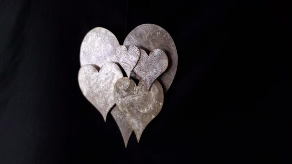 Silver-Plated Heart Cloud #1573 Wall Art Sculpture