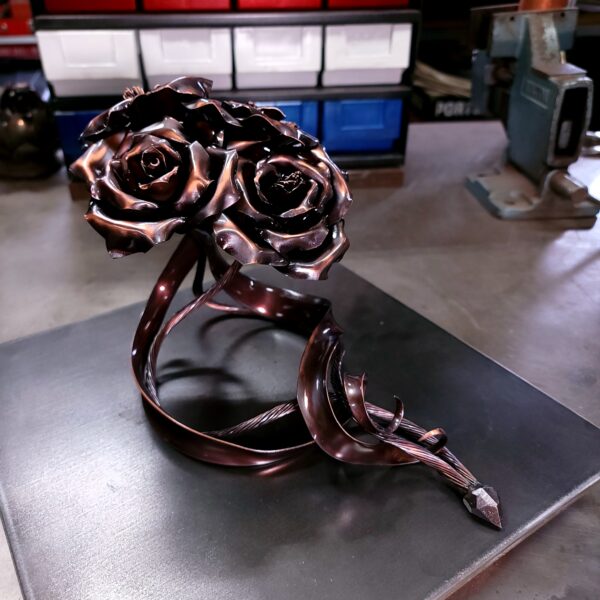 Family Copper Rose Bouquet Antique