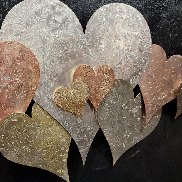 Heart Cloud #1570 Vintage Silver-Plated Copper Brass Wall Art Sculpture