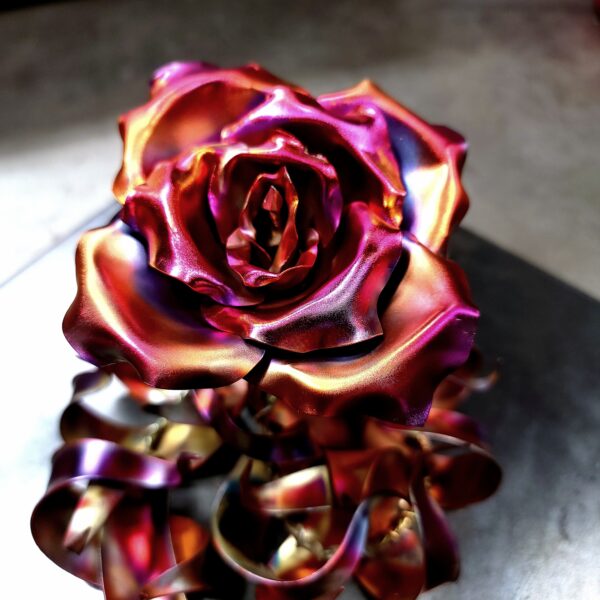 True Love Copper Rose Sculpture Flame