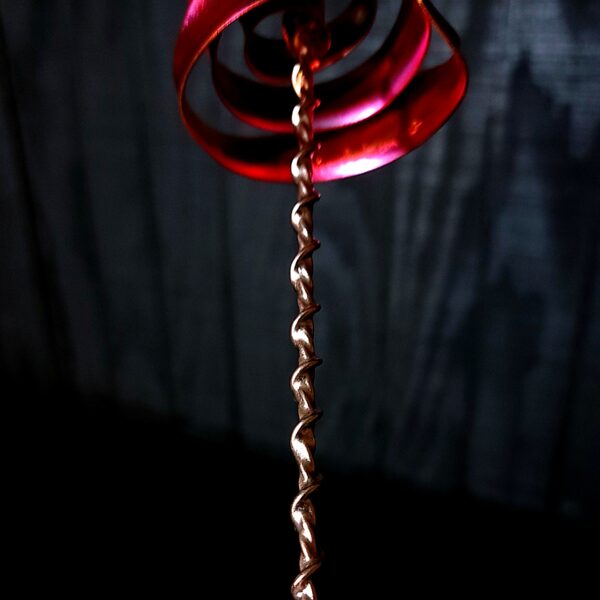 I Love You Modern Spiral Copper Rose Bouquet Sculpture Flame