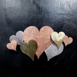 Silver-Plated Heart Cloud #1572 Copper Brass Vintage Upcycled Wall Art Sculpture