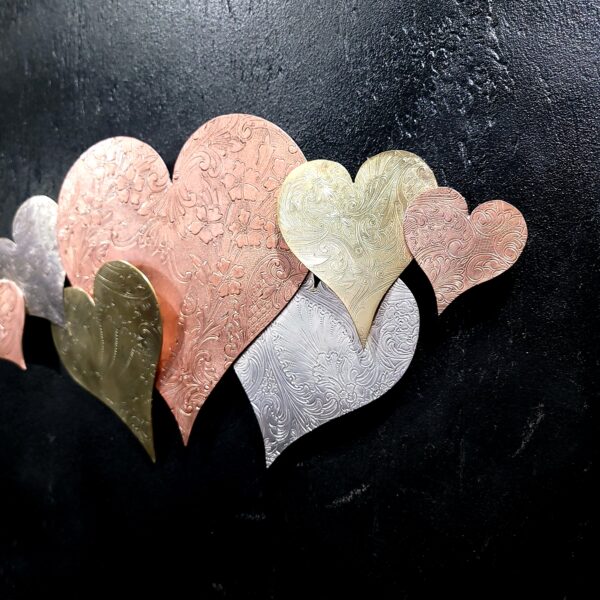 Silver-Plated Heart Cloud #1572 Copper Brass Vintage Upcycled Wall Art Sculpture