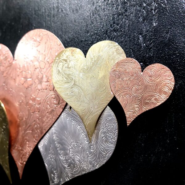 Silver-Plated Heart Cloud #1572 Copper Brass Vintage Upcycled Wall Art Sculpture