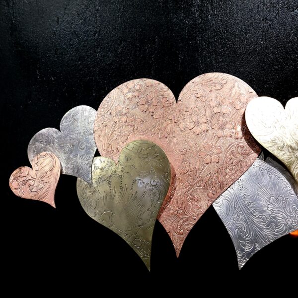 Silver-Plated Heart Cloud #1572 Copper Brass Vintage Upcycled Wall Art Sculpture