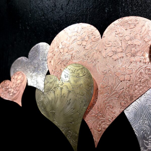 Silver-Plated Heart Cloud #1572 Copper Brass Vintage Upcycled Wall Art Sculpture