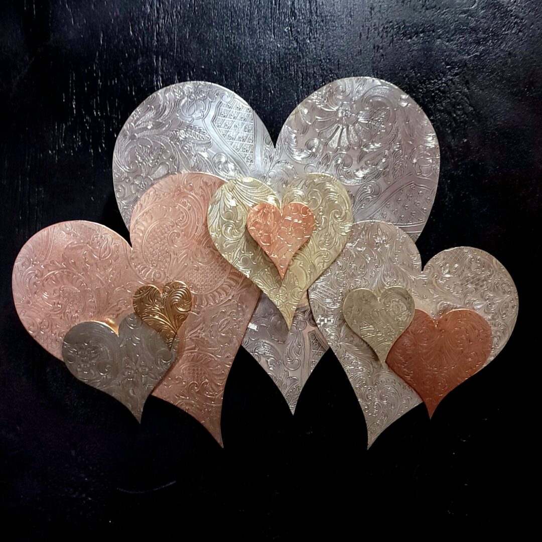 Silver-Plated Heart Cloud #1580 Vintage Upcycled Wall Art Copper Brass Sculpture