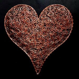 Crazy in Love Copper Coil Heart Wall Art Bright