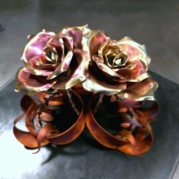 Unity Copper Rose Sculpture Custom Cotton Candy