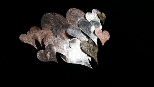 Silver-Plated Heart Cloud Vintage Upcycled Large Wall Art Sculpture