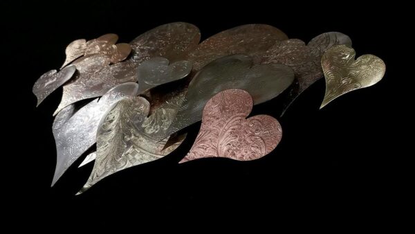 Silver-Plated Heart Cloud Vintage Upcycled Large Wall Art Sculpture