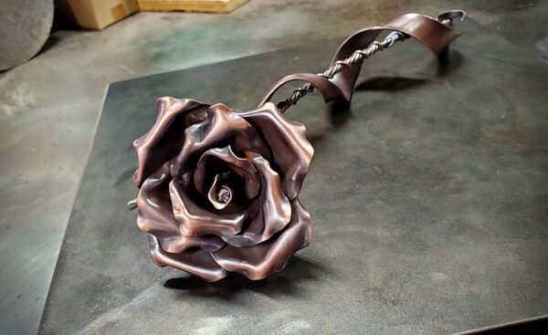 Memorial Remembrance Copper Rose Antique