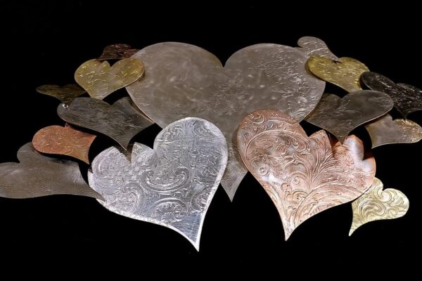 Silver-Plated Heart Cloud #1574 Vintage Upcycled Wall Art Sculpture