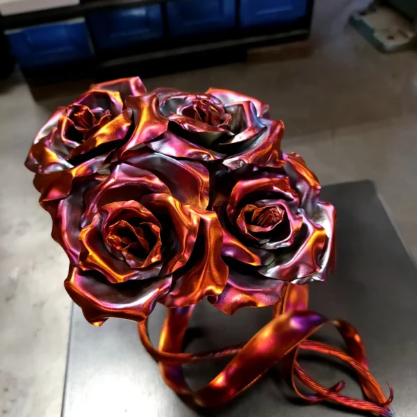 Family Copper Rose Bouquet Flame