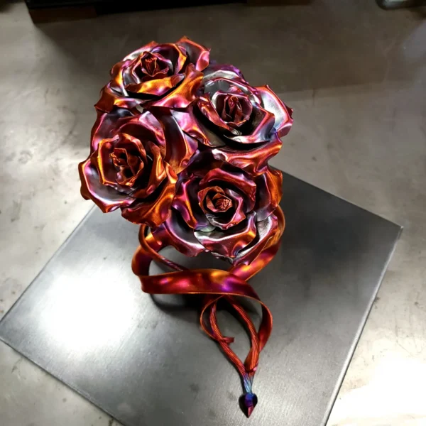 Family Copper Rose Bouquet Flame