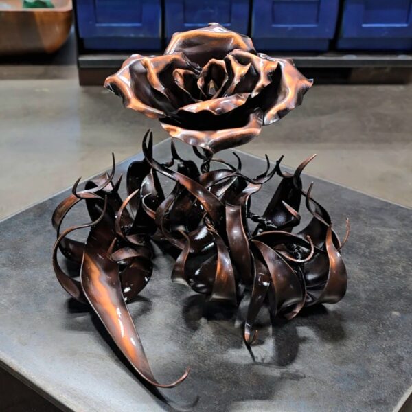 True Love Copper Rose Sculpture Antique