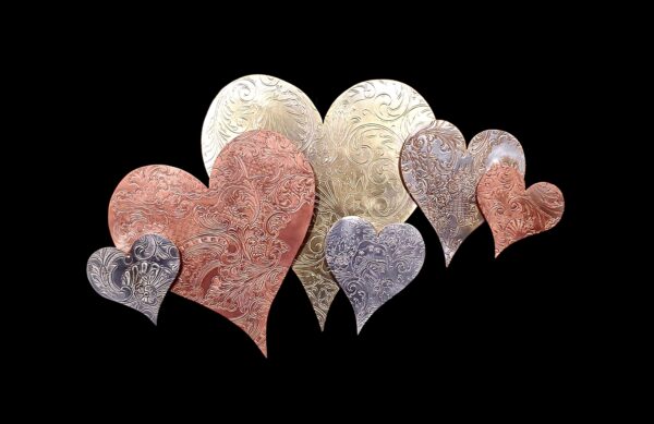 Silver-Plated Heart Cloud #1578 Vintage Upcycled Wall Art Sculpture