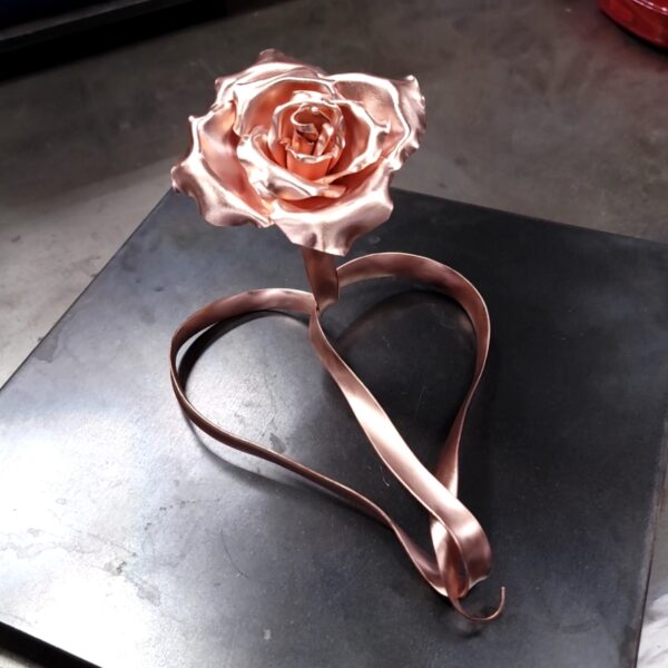 Ribbon of Love Copper Heart Rose Bright