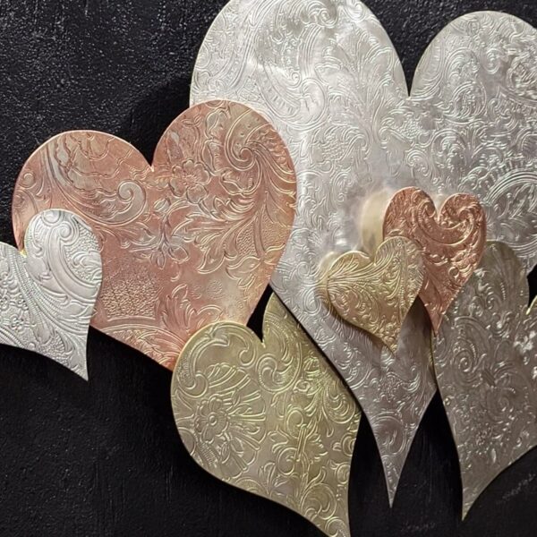 Heart Cloud #1570 Vintage Silver-Plated Copper Brass Wall Art Sculpture