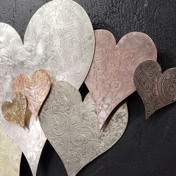 Heart Cloud #1570 Vintage Silver-Plated Copper Brass Wall Art Sculpture