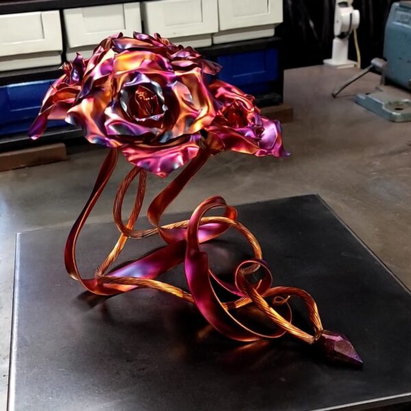 Family Copper Rose Bouquet Flame