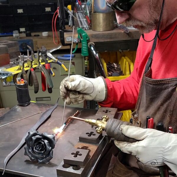 Memorial Remembrance Copper Rose Working Welding