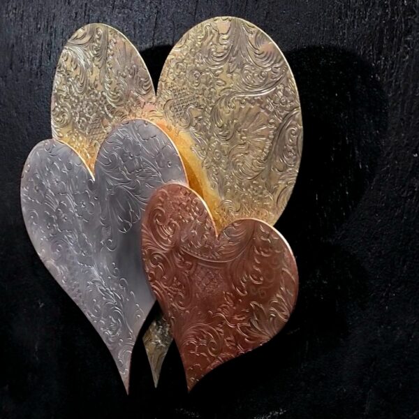 Silver-Plated Heart Cloud #1577 Vintage Upcycled Wall Art Sculpture