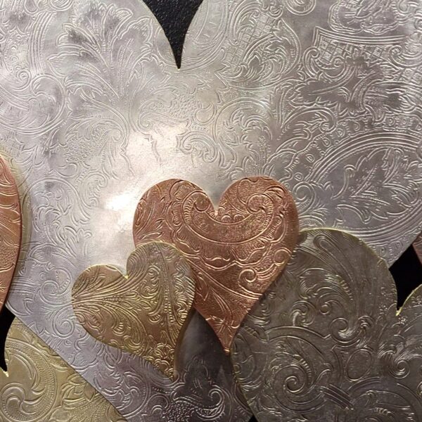 Heart Cloud #1570 Vintage Silver-Plated Copper Brass Wall Art Sculpture