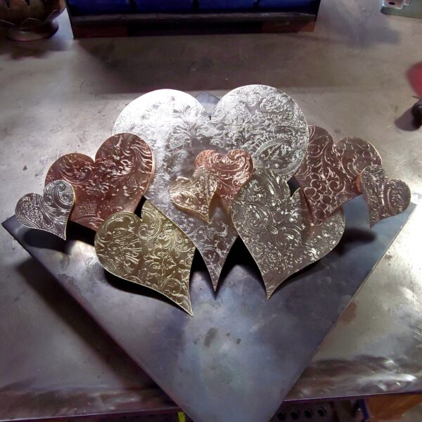 Heart Cloud #1570 Vintage Silver-Plated Copper Brass Wall Art Sculpture