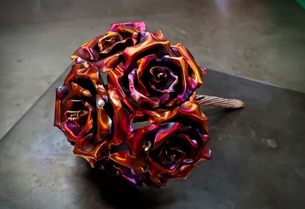 Brides Bridal Bouquet Wedding Centerpiece Copper Rose Flame