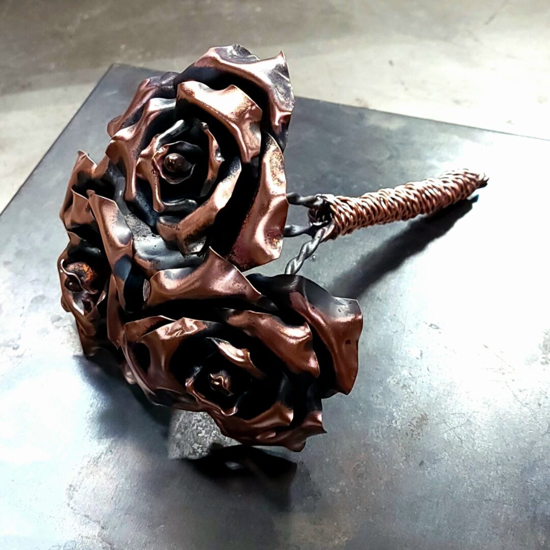 Bridesmaid Bridal Bouquet Best Woman Copper Rose Sculpture Anniversary Gift