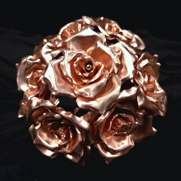 Brides Bridal Bouquet Wedding Centerpiece Copper Rose Bright