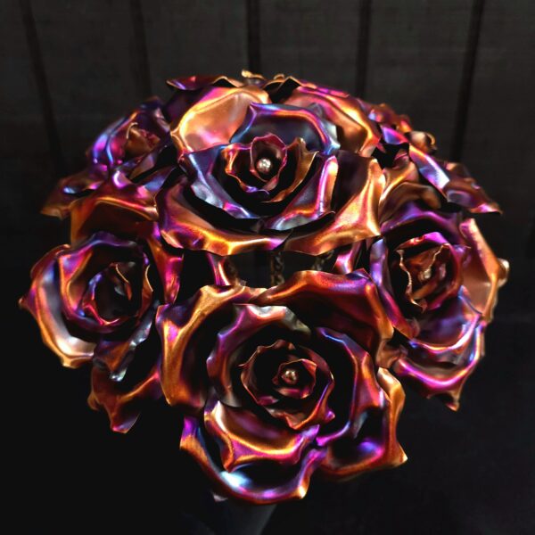 Brides Bridal Bouquet Wedding Centerpiece Copper Rose Flame