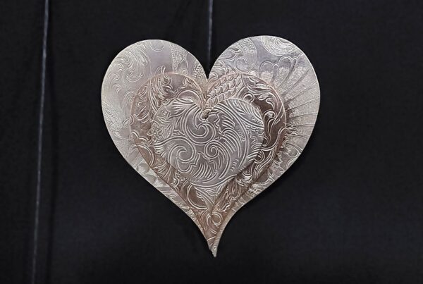 Silver-Plated Copper Brass Heirloom Holiday Heart Ornaments