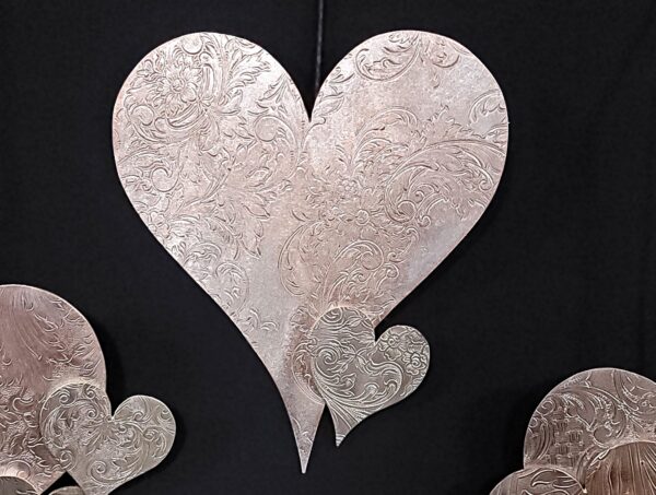 Silver-Plated Copper Brass Heirloom Holiday Heart Ornaments