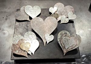 Silver-Plated Copper Brass Heirloom Holiday Heart Ornaments