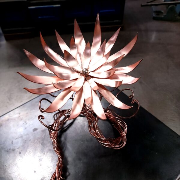 New Life Copper Flower Sculpture Bright