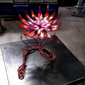 New Life Copper Flower Sculpture Flame